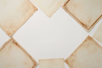 Vintage photographs on a white backdrop