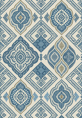 Folk art inspired Persian Vector Carpet with modern Pattern in high definition isolated on white canvas with trending colors
