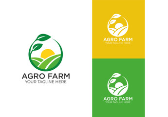 Agriculture logo and agro farm green logo template vector design