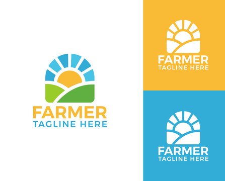 Agriculture logo and agro farm green logo template vector design
