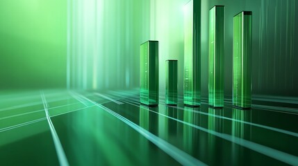 Obraz premium Financial background of green science and technology geometry