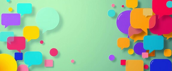 Abstract colorful speech bubbles forming a dynamic vector background,  communication,  visual communication
