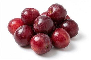 Isolated plums against a white backdrop