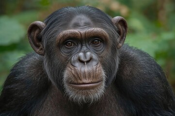 Close-up of an adult male chimpanzee (Pan troglodytes)