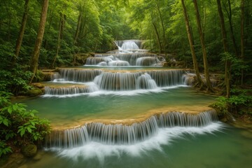 Majestic waterfall at a scenic location