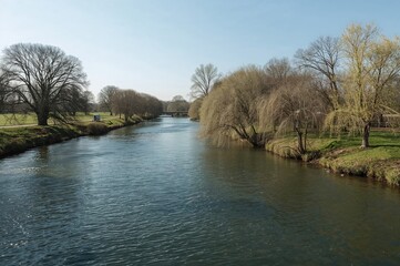 Springtime scenery along the river Meuse.