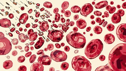 Leukocytes traveling through blood vessels representing infection resistance