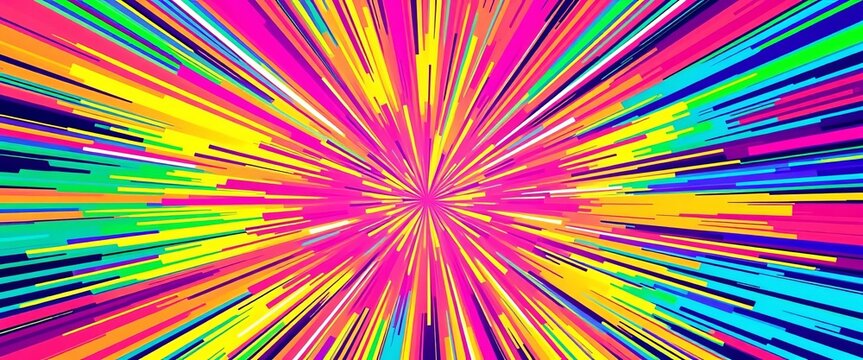Dynamic radial burst of vibrant colors, perfect for comic book backgrounds,  illustration,  cartoon