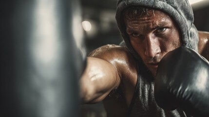 Intense Boxer Training - Powerful Punch