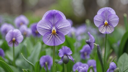 Violet blossom marking the start of spring