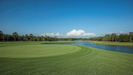 Lakes and water bodies in a golf area