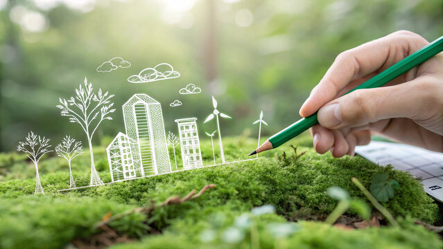 Sustainable Green City Concept | Eco-Friendly Urban Design with Renewable Energy