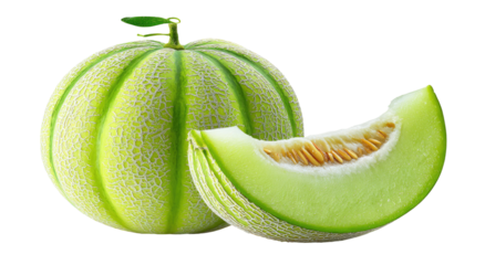 Fresh cantaloupe, whole and sliced (1)