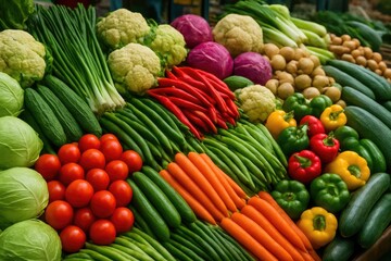 Variety of vegetables on sale at the local market