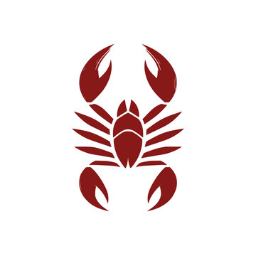 Stylized red scorpion vector illustration graphic scalable icon for zodiac and astrology concepts