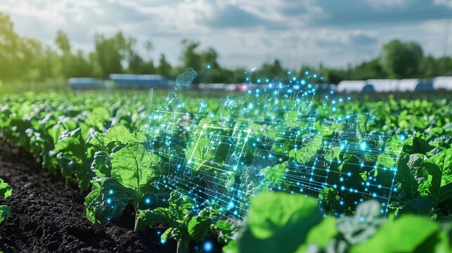 Smart agriculture concept with modern technology and digital innovation - Powered by Adobe