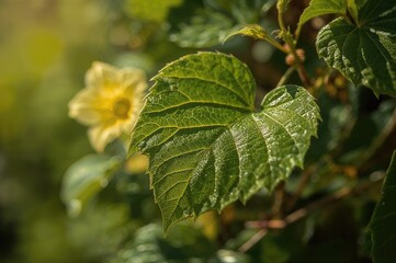 Obraz premium Velvetweed plant known as Abutilon theophrasti