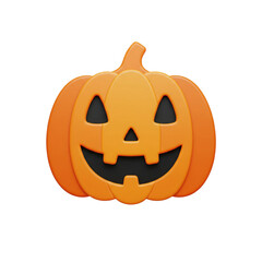 3d halloween jack o'lantern icon isolated