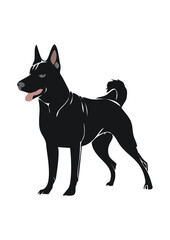 Belgian Malinois dog line vector illustration white background	