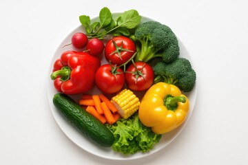 Overhead view of assorted vegetables