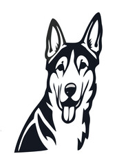 dog head concept logo design