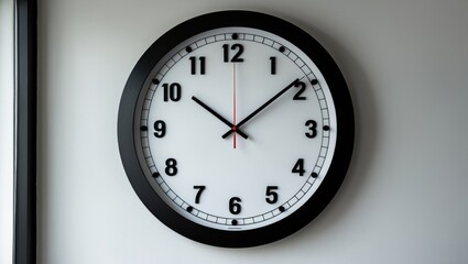 Wall-mounted clock indicating 9:00