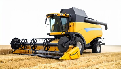 Obraz premium Combine harvester isolate background. Farm agricultural machinery for harvesting 