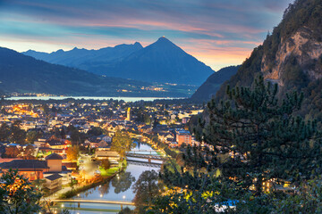 Unterseen, Switzerland overlooking the Aare River