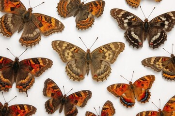 Naklejka premium Beautiful Butterflies Against a Plain Backdrop - Picture
