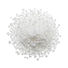 Heap of coarse sea salt crystals top view
