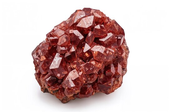 Close-up of Vanadinite mineral specimen on a plain white background