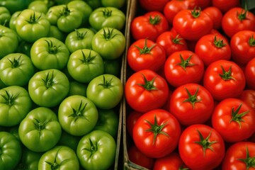 Colorful Tomato Selection in the Fresh Produce Market
