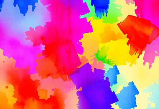 Abstract watercolor texture with digital glitch effect, vibrant color distortions, texture, messy