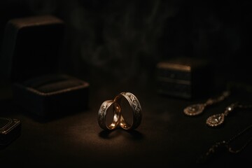 Mystical Smoke Surrounding Bridal Rings