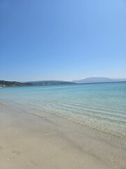 tropical beach with blue sky