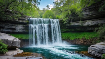 Obraz premium Grand Waterfall with Towering Heights