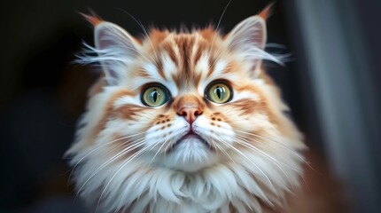Fototapeta premium Golden-Toned Cat with Prominent Features