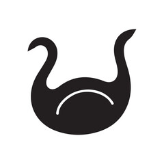 Obraz premium Swan Icon Black Silhouette