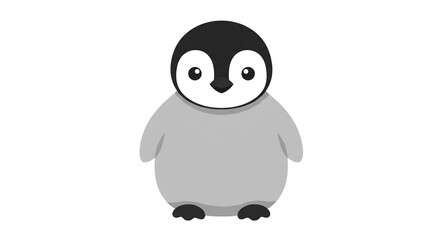 Adorable baby penguin character, cute and friendly for children's books and educational content