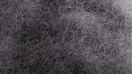3D illustration of abstract hand-drawn scribble texture. Black and white macro felt surface, high detail, perfect for backgrounds, design projects, or artistic compositions.