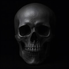 Human skull dark background, anatomy bone structure close up, skeletal head detail, death horror symbol, medical science study, gothic art concept, halloween decoration macabre design, mortality abstr