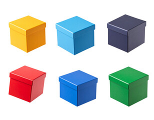 Floating Game Boxes in Isometric Style, Dynamic Composition, isolated transparent background png