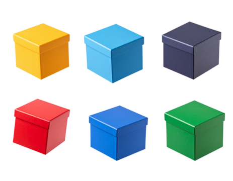 Floating Game Boxes in Isometric Style, Dynamic Composition, isolated transparent background png