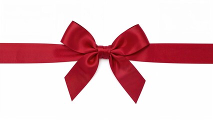 Deep pink decorative ribbon with bow on a clean white background