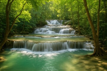 Obraz premium Majestic waterfall scenery in the region