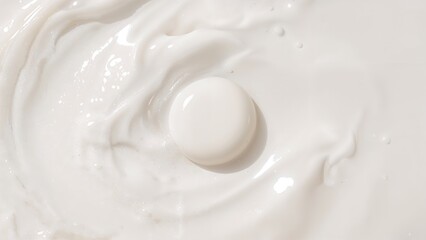 Smooth white cream surface. Cosmetic beauty product texture drop