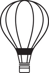 Fototapeta premium hot air balloon silhouette on white background