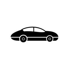 Black and white Car icon silhouette vector