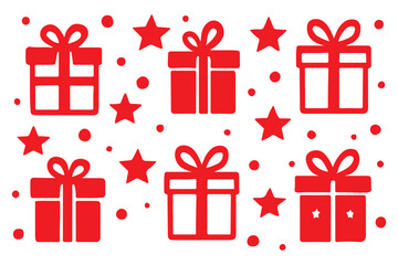 solid black gift box with ribbon vector icon