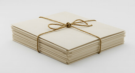 Stack of vintage letters tied with string for correspondence and mail
